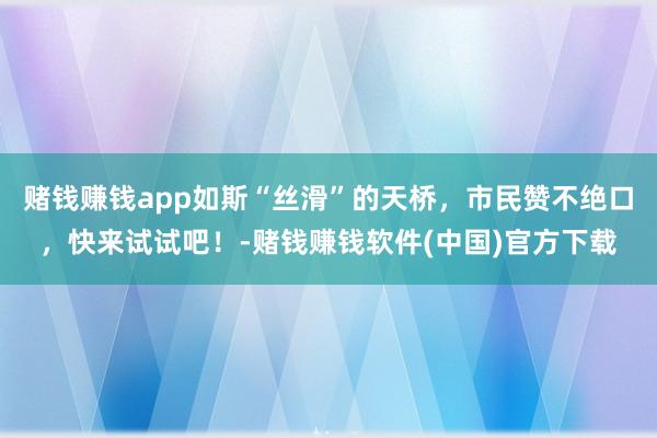 赌钱赚钱app如斯“丝滑”的天桥，市民赞不绝口，快来试试吧！-赌钱赚钱软件(中国)官方下载