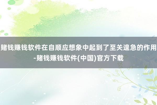 赌钱赚钱软件在自顺应想象中起到了至关遑急的作用-赌钱赚钱软件(中国)官方下载